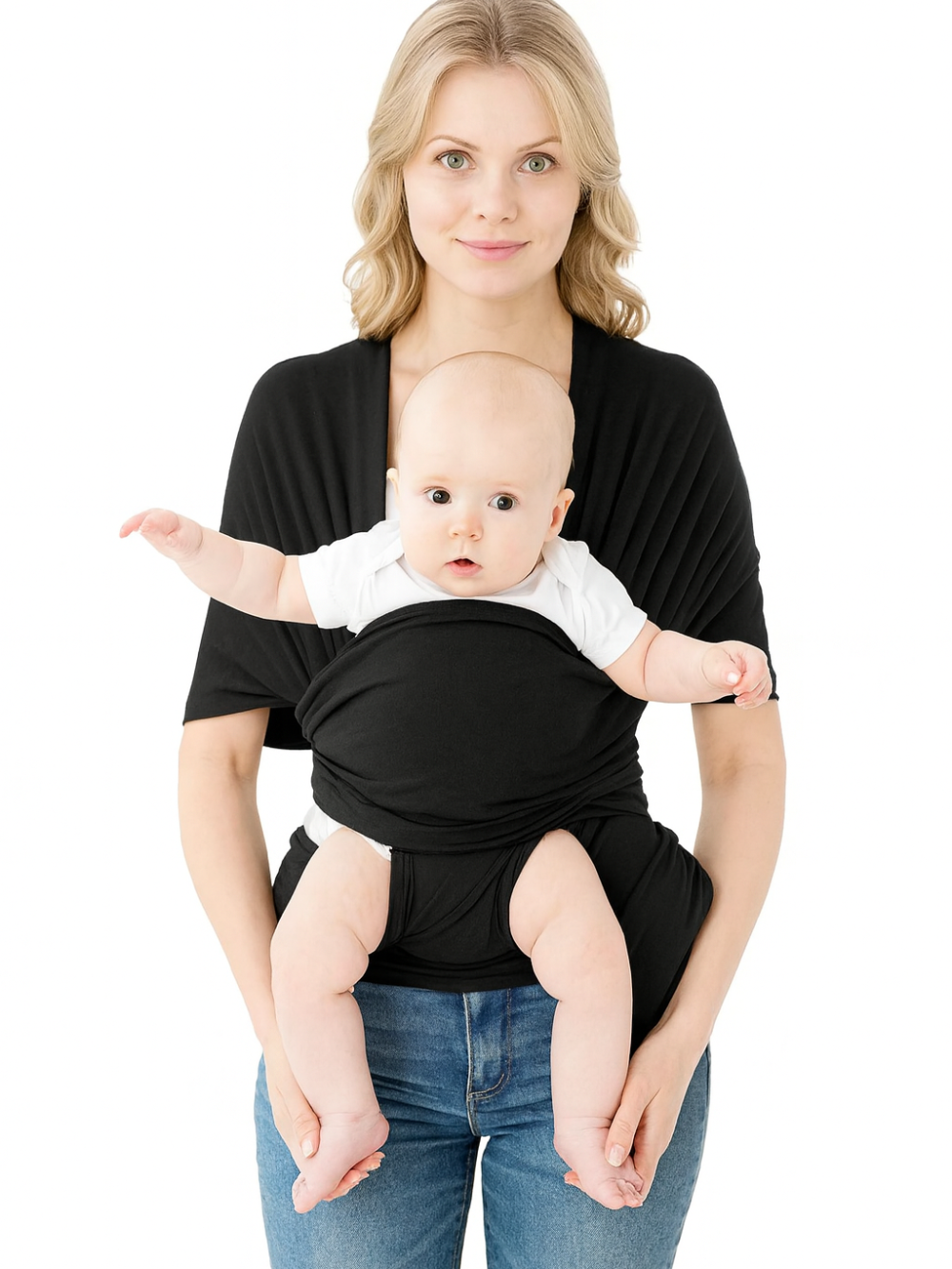 前向き抱っこ対応ベビースリング着用イメージ（抱っこ紐）
