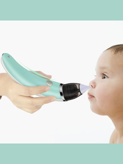 新生児から安心快適に鼻水ケアできる ベビー電動鼻吸い器 逆流防止設計 やわらかシリコンノズル 軽量0.22kg 分解洗浄OK