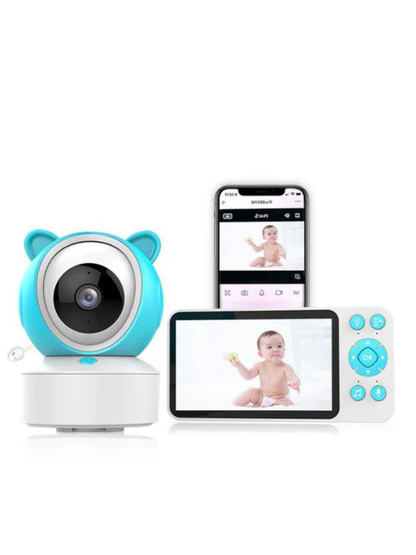 ベビーモニター2.8インチ カメラ・受信機・スマホ表示のセット画像 白背景（ワイヤレス（ベビーカメラ））
