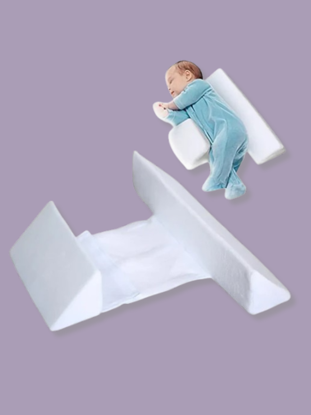 ベビーサイドスリーピングピロー 使用イメージ 体位サポート（サイドスリーピングピロー（三角ウェッジ））
