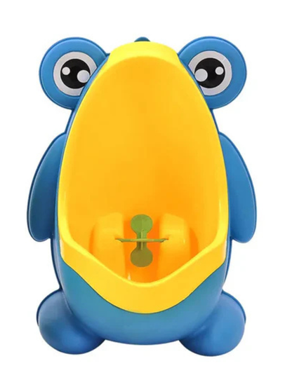 男の子用 ベビー壁掛けトイレ ブルー 取り外しボウル スピナー付き（トイトレ）正面デザイン
