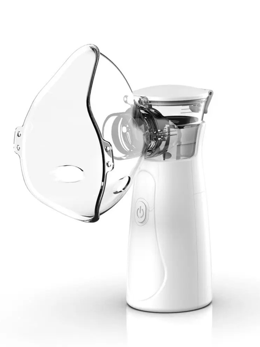 ポータブル超音波メッシュ式ネブライザー 本体＋マスク装着（携帯用吸入器）
