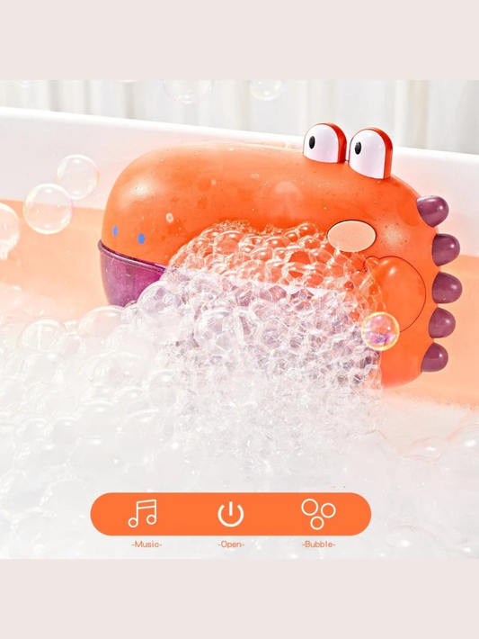 お風呂で泡を噴き出す音楽付き恐竜バブルマシンの使用イメージ
