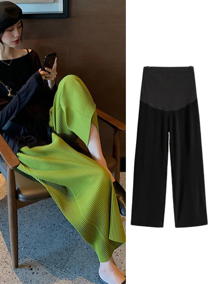 マタニティ涼感ボトムスの着用イメージと商品イメージ
