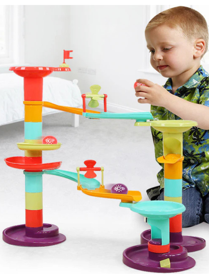 2つのタワーをつないだマルチトラックの音楽ボールコース知育おもちゃ スタイル2

