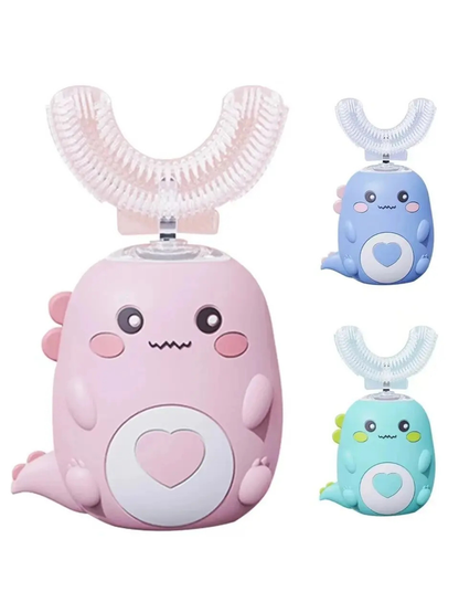 2〜12歳の安心デンタル習慣 360°U字型でやさしく磨ける 子供用音波電動歯ブラシ フードグレードシリコン 静音36dB以下 USB充電 3段階モード