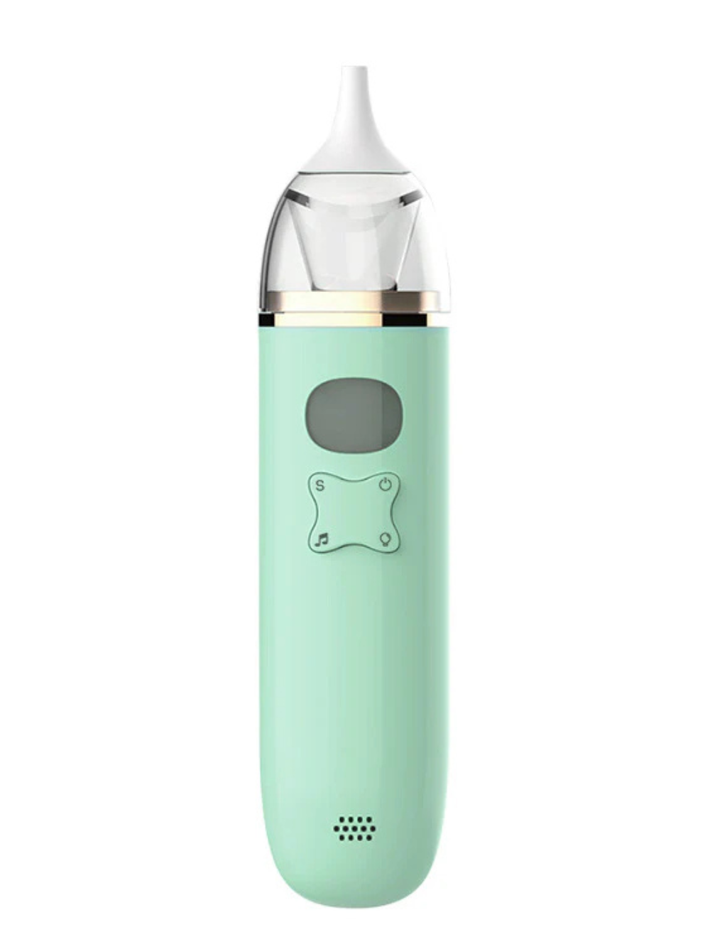 2種類のサイズのノーズチップが並んだベビー電動鼻吸い器の付属品イメージ(繰り返し使える ノーズチップ)
