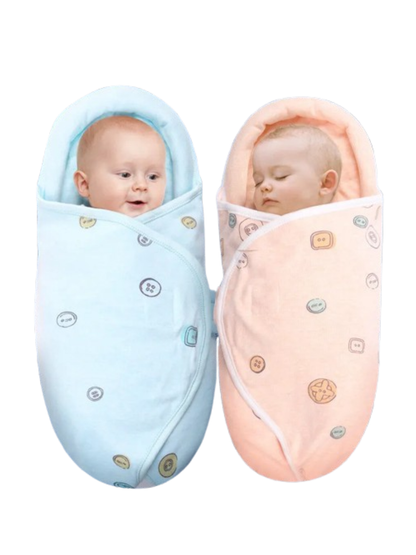 新生児用おくるみ 春夏向け 柔らかいコットン素材 ベビースリーピングバッグ 0〜6ヶ月
