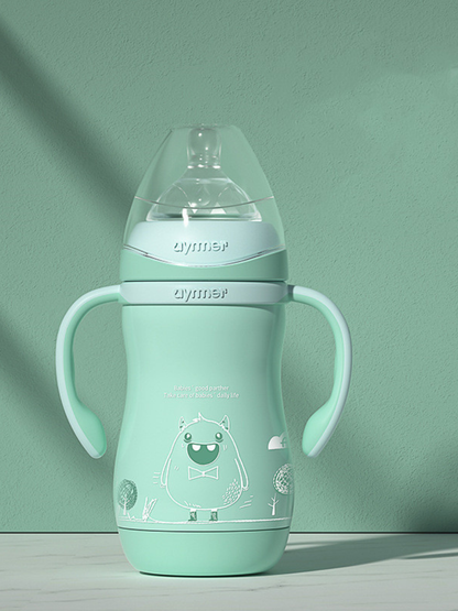 ステンレス製3WAYベビーミルクボトル ハンドル付き（ステンレス哺乳瓶・多機能ボトル）
