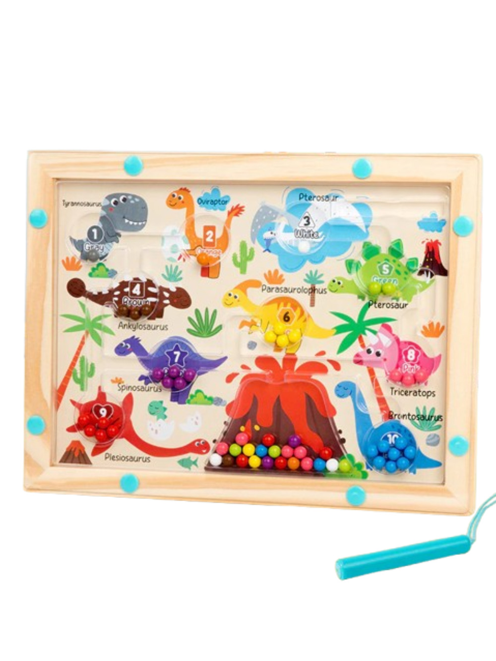 カラー分類とカウント学習ができる木製知育ボード
