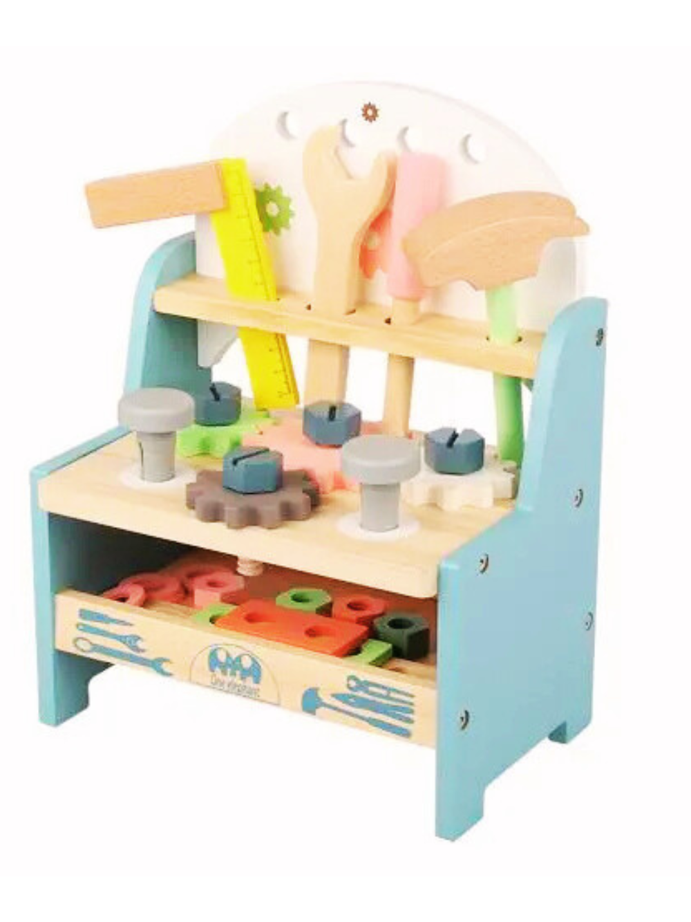 親子で遊べる木製ツールテーブル 知育ブロックセット 3歳以上
