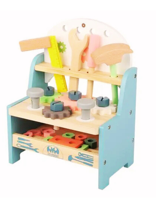 親子で遊べる木製ツールテーブル 知育ブロックセット 3歳以上
