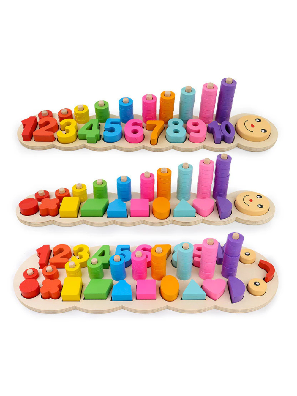 木製の数字とカウントリングで1から10を学べる知育カウントボード
