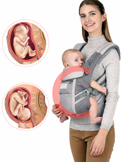 調整可能フルステージ通気性ベビースリングキャリア 抱き腰スツール付き
