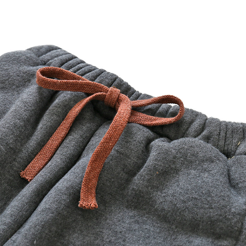 冬のおでかけがあたたかく快適になる 子ども裏起毛ロングパンツ 星ワッペン付き ポリエステル混 90〜120cm