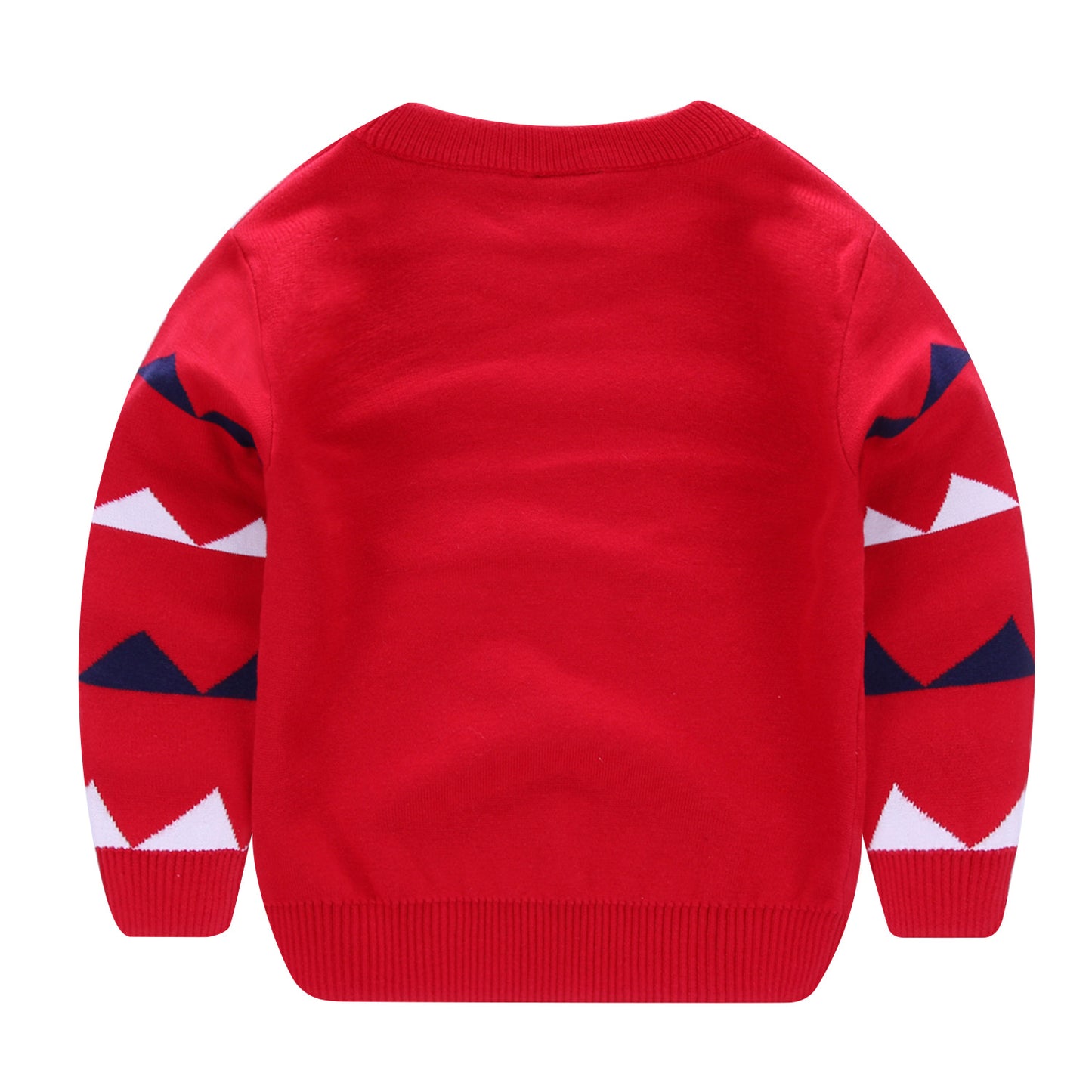 やさしい肌ざわりで春秋冬に頼れる 男の子長袖ニットセーター ワイルド恐竜カートゥーン柄 コットン100% 100〜140cm