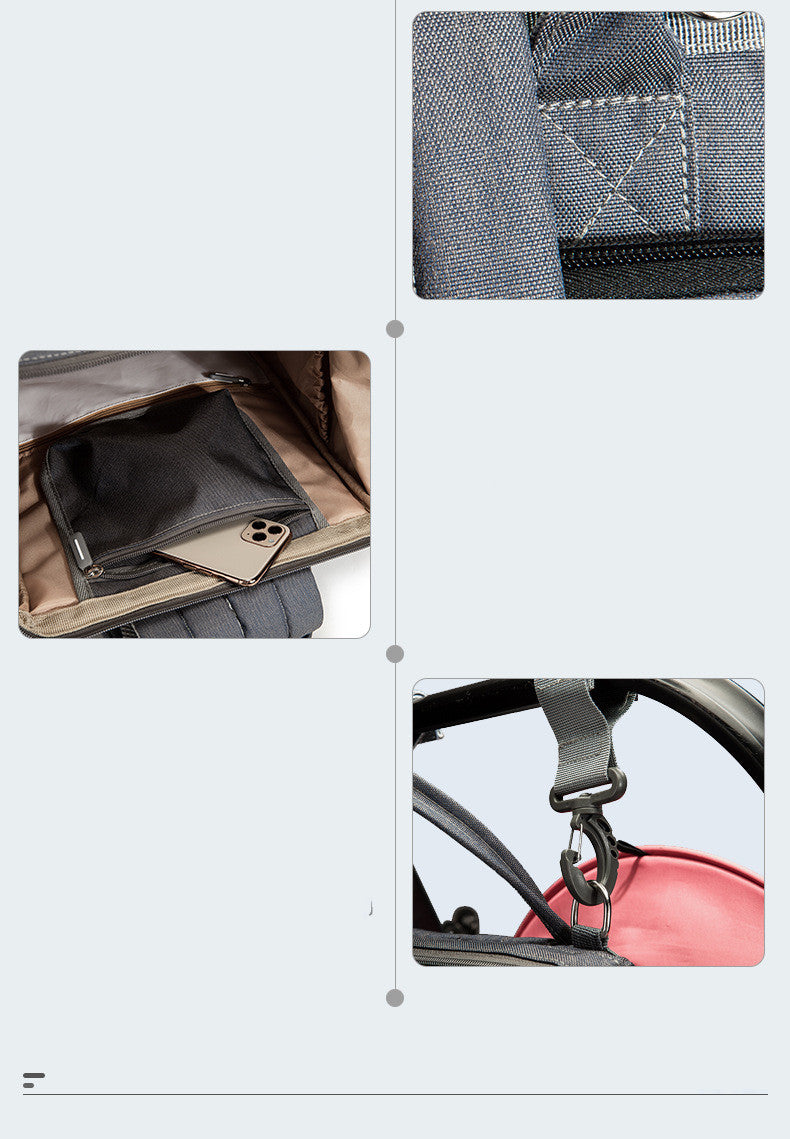 出産祝いギフトとしてラッピングされたマザーズバッグ（プレゼントにうれしいベビーアイテム）
