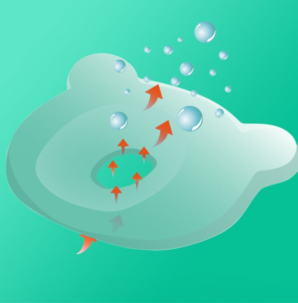 くま形ベビー頭の形ケアピロー 通気イメージ図（ベビー枕）
