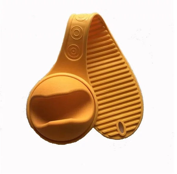 イエローカラーのベビーボトルホルダー 正面画像
