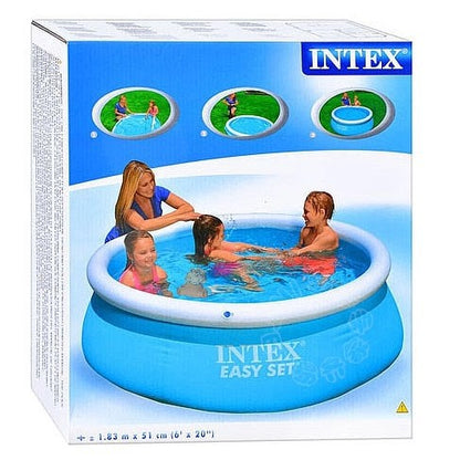 INTEX EASY SET 丸型インフレータブルプール 183×51cm｜家庭用ビニールプール（トップリング構造・3.4kg）