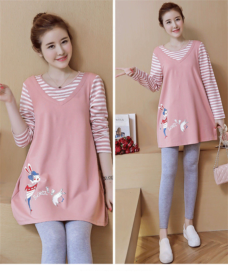 マタニティチュニックのシルエットがわかる着用イメージ
