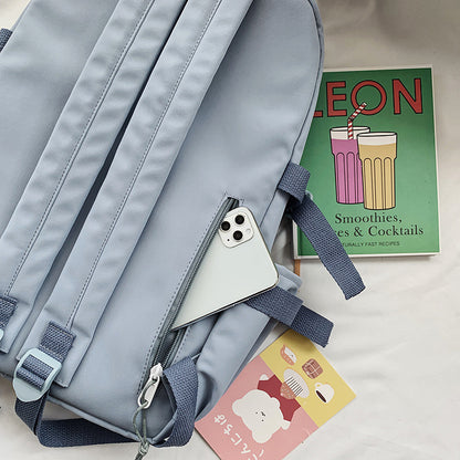 【20〜35L】PCポケット付きナイロン通学バックパック 28×43×12cm｜スクエア縦型で荷物が迷わず整う