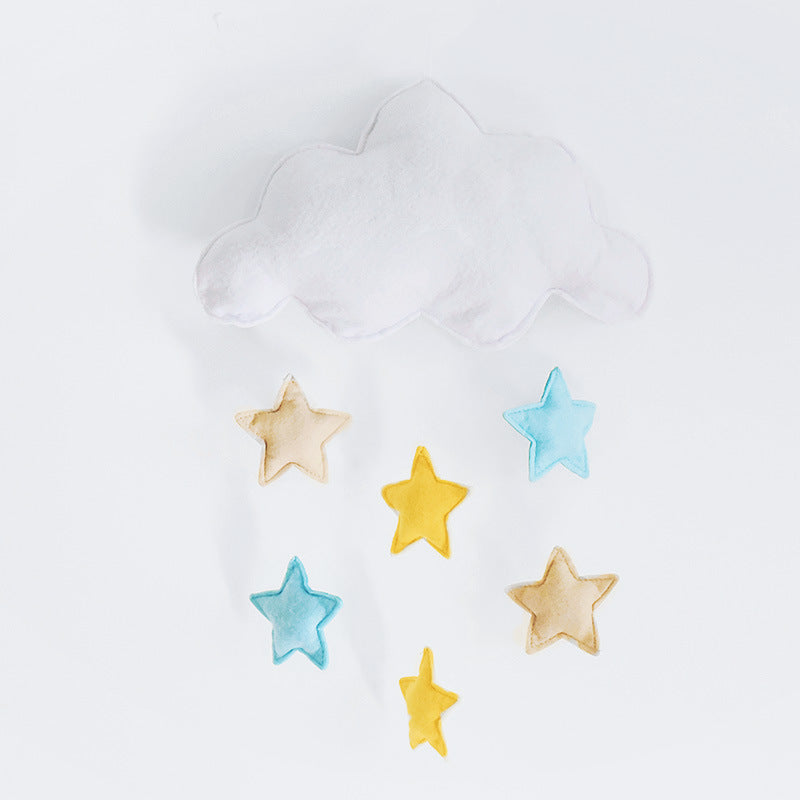 フェルト雲ガーランド ホワイト雲×スターモチーフ 壁飾り

