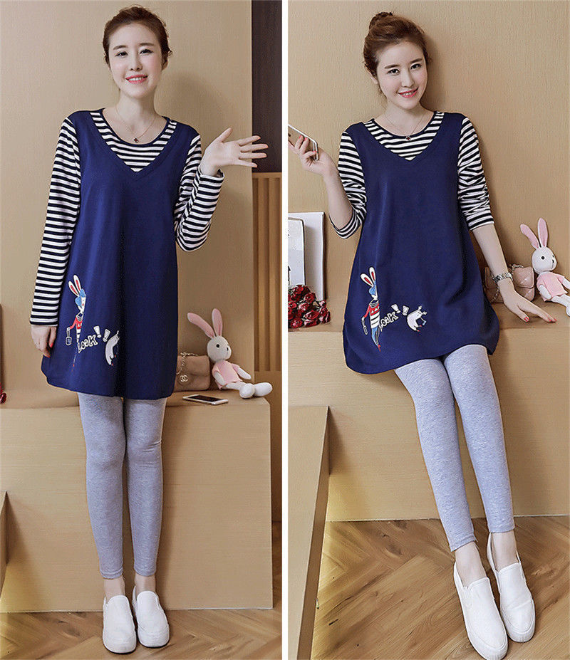 マタニティチュニックの縦ラインがわかる着用イメージ
