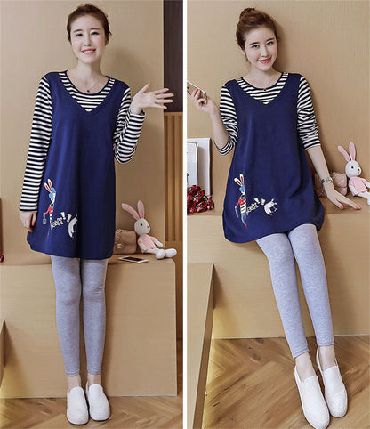 マタニティチュニックの縦ラインがわかる着用イメージ
