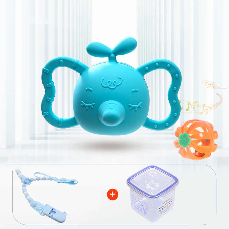 シリコン製 プロペラトップ ゾウモチーフ 歯固めラトル