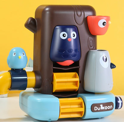 ツリーハウス水車おふろおもちゃ 水流でくるくる回るインタラクティブトイ じょうろ遊び 体験型知育 親子コミュニケーション 手先トレーニング バスタイム 室内遊び プラスチック素材