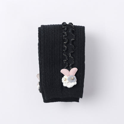 中ウエスト伸縮ゴム仕様のコットンニットパンツ
