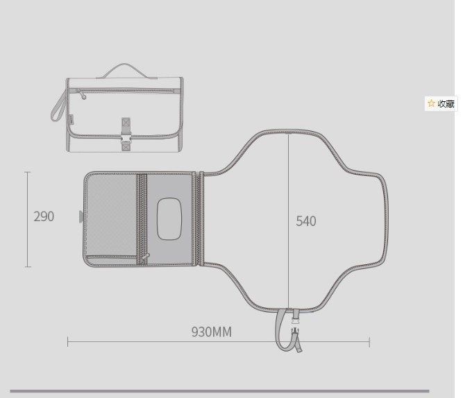 サイズ図 展開時約930mmのベビーおむつ替えマット（大型チェンジングマット）
