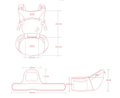 ヒップシート単体の腰抱き使用例 白背景（ヒップシートキャリア）
