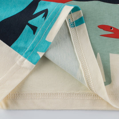 元気いっぱいに遊べる 男の子半袖Tシャツ 恐竜カートゥーンプリント コットン100% クルーネック 90~140cm