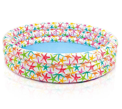 スターフィッシュ柄 丸型インフレータブルプール 直径168cm×高さ38cm｜0〜3歳の水あそび・入浴サポートに