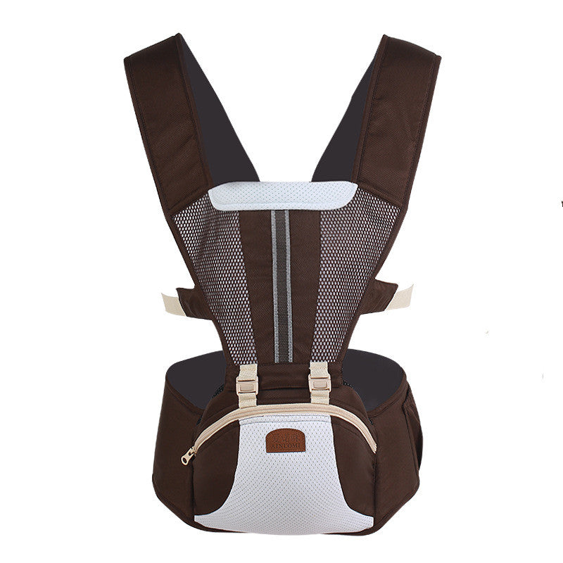 コーヒーのヒップシート抱っこ紐 ウエストスツールベルト 着用イメージ 白背景（ヒップシートキャリア）
