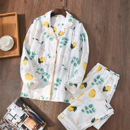 さらりと軽やかにくつろげる マタニティパジャマセット 前開き長袖 薄手ルームウェア M~XL