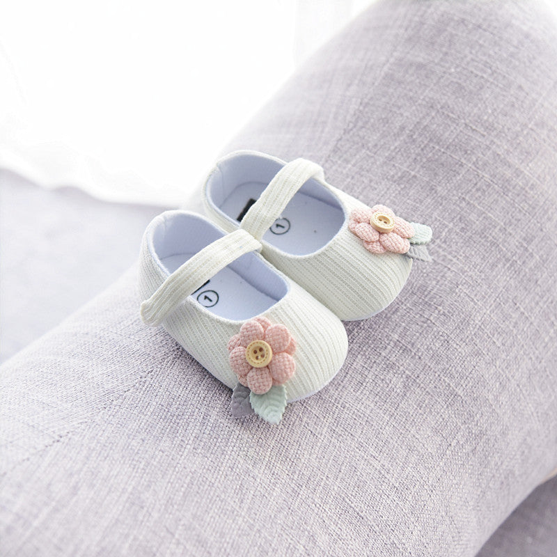 ベルクロ仕様のコットンベビー靴
