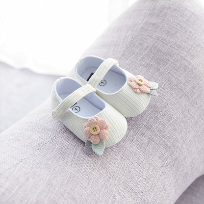 ベルクロ仕様のコットンベビー靴
