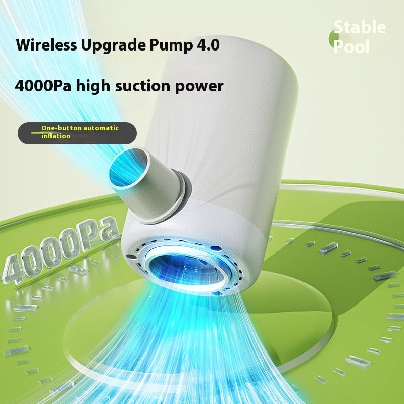 恐竜デザイン 日よけシェード付きインフレータブルプール 3層PVC・排水口付き 家庭用おうちプール（ドラゴンベビーグリーン／150・180・210cm）