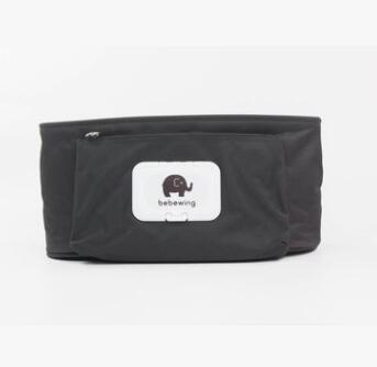 ダークグレーのベビーカー用吊り下げ収納オーガナイザー正面（ベビーカー収納バッグ）
