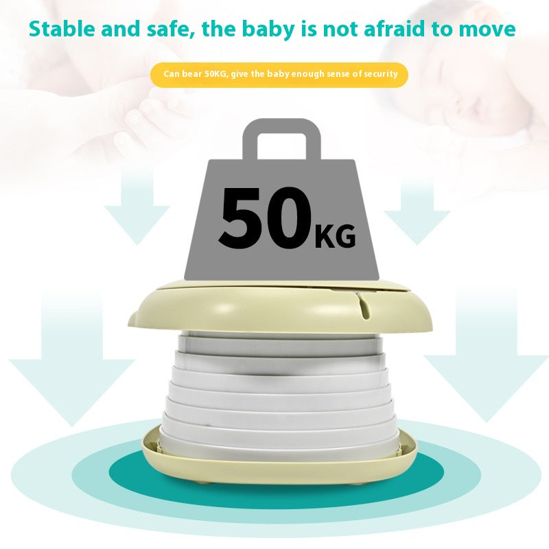 6ヶ月〜6歳のトイトレを安心快適に 猫デザイン折りたたみ携帯トイレ ベビー・キッズ用ポータブルおまる 蓋付き ABS素材 耐荷重50kg 17×24×5cm