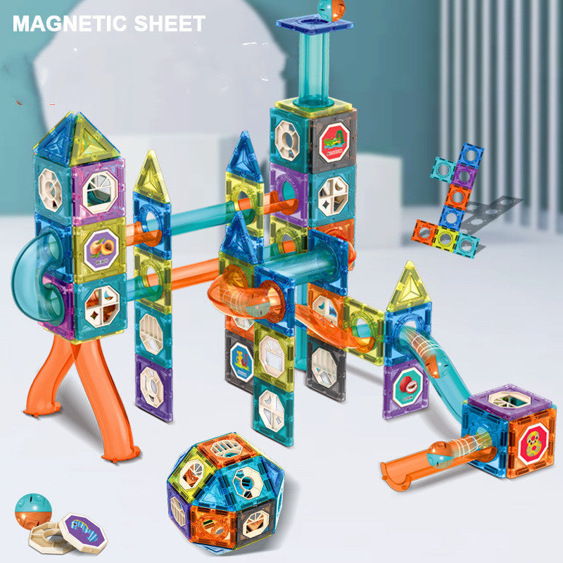 カラフルウィンドウ磁気ブロック 立体タワー構造 全体画像
