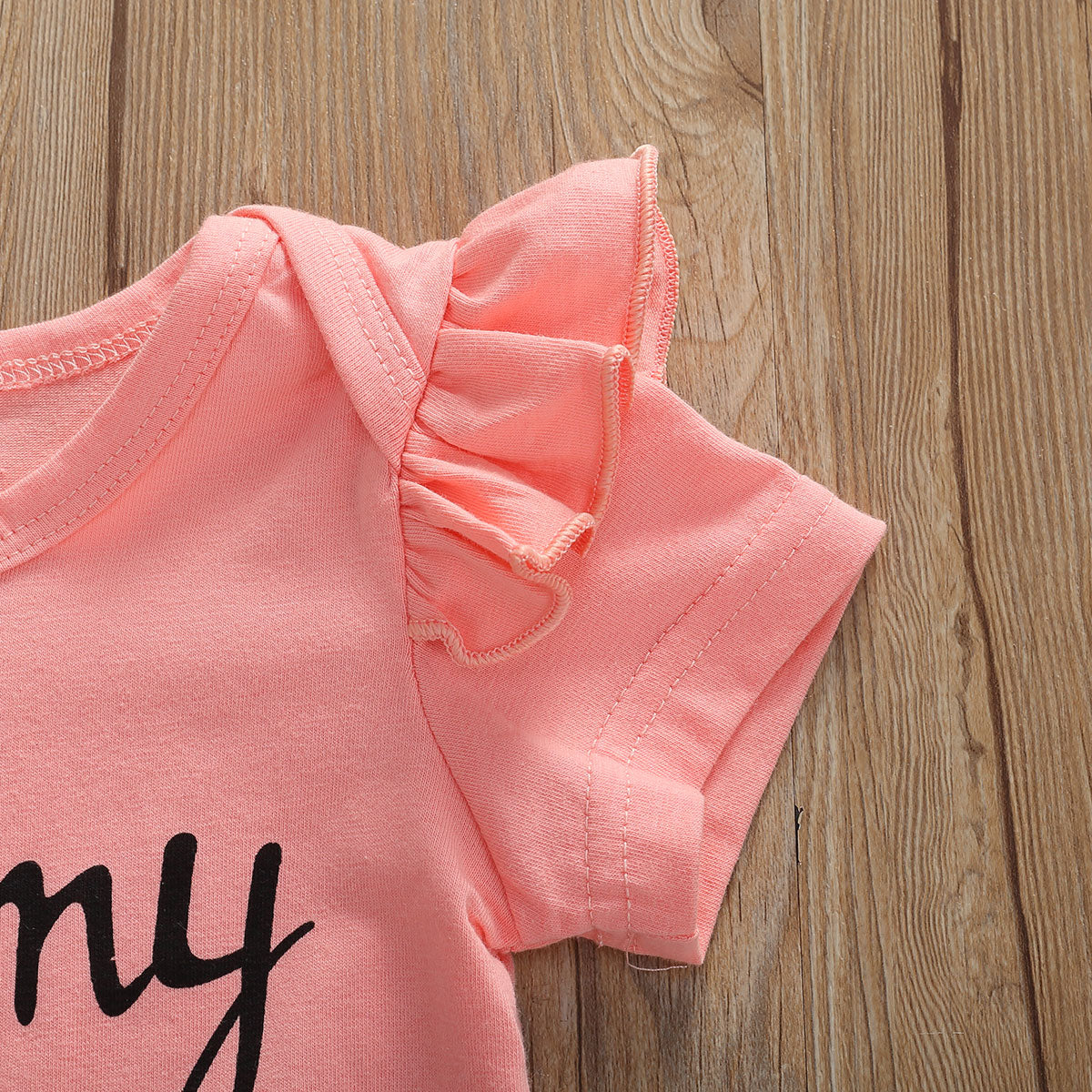 夏の毎日がもっと可愛く決まる ベビー女の子半袖3点セット フリルブルマ×レオパード柄ヘアバンド コットン95% 70~100cm