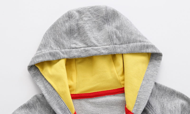 元気に動ける恐竜ポケットがかわいい 子どもジップアップパーカー フード付きポリエステルジャケット 90~130cm