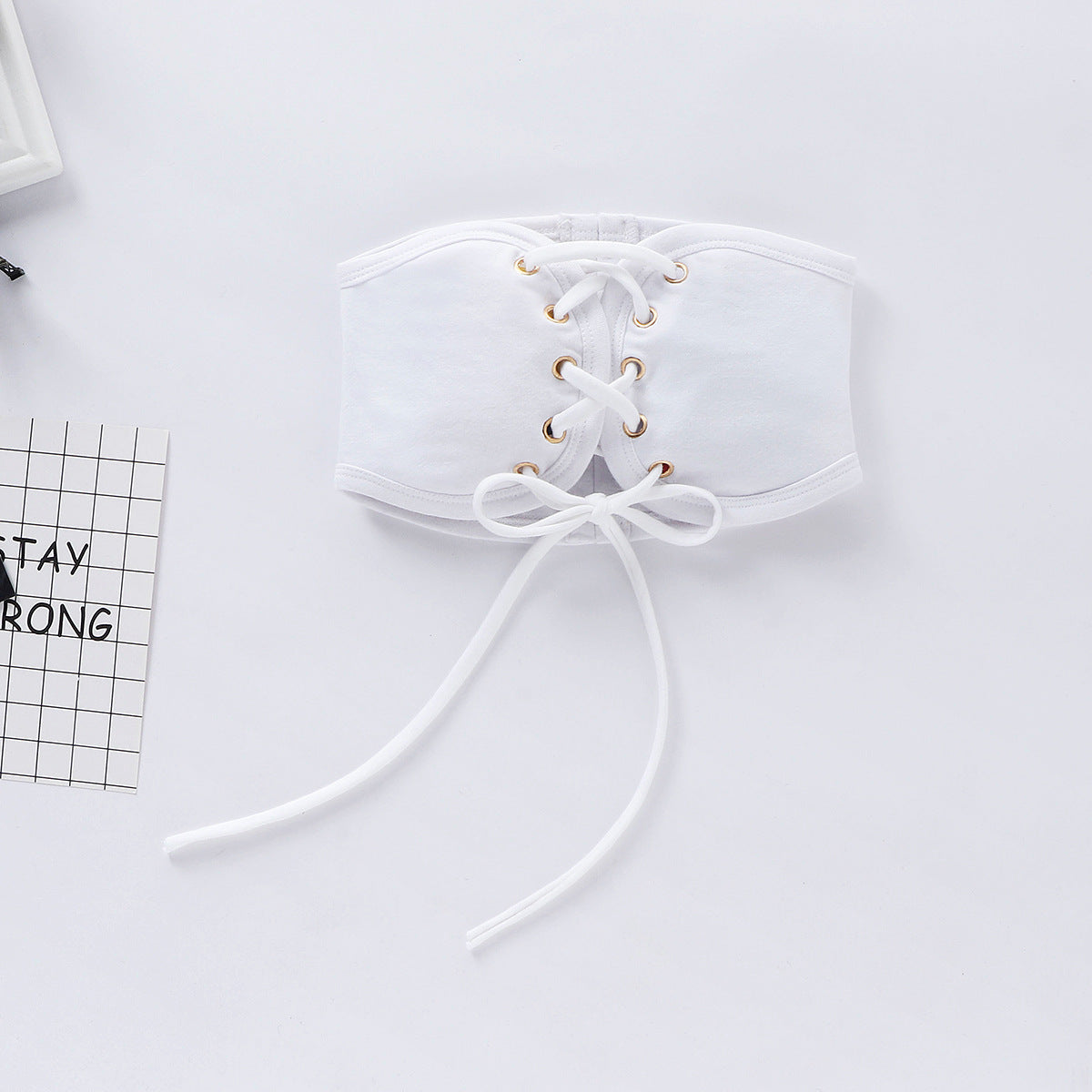 きちんと見えして動きやすい 女の子半袖ワンピース 白レースアップベルト付き コットン 90~130cm