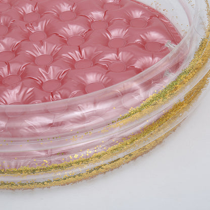 グリッター入り円形インフレータブルキッズプール（60/90/120cm）おうち水あそび・ベビーバス兼用PVC