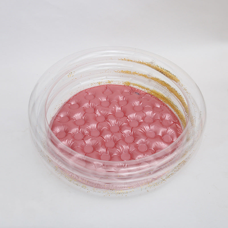 グリッター入り円形インフレータブルキッズプール（60/90/120cm）おうち水あそび・ベビーバス兼用PVC