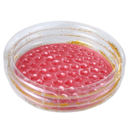 グリッター入り円形インフレータブルキッズプール（60/90/120cm）おうち水あそび・ベビーバス兼用PVC